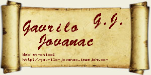 Gavrilo Jovanac vizit kartica